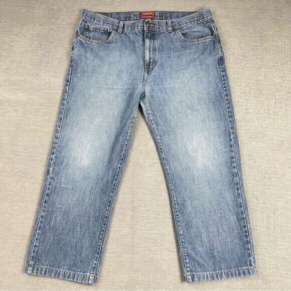 Chaps Straight Leg Denim Jeans HEMMED Short Men’s Size 38x26 - Picture 1 of 10